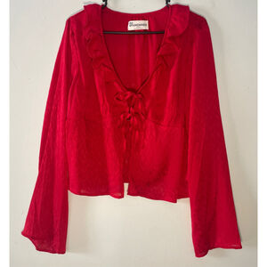 No Boundaries Red Blouse Women's Extra Large